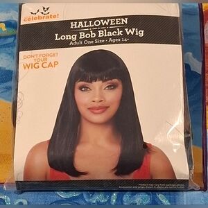Halloween Long Bob Black Wig